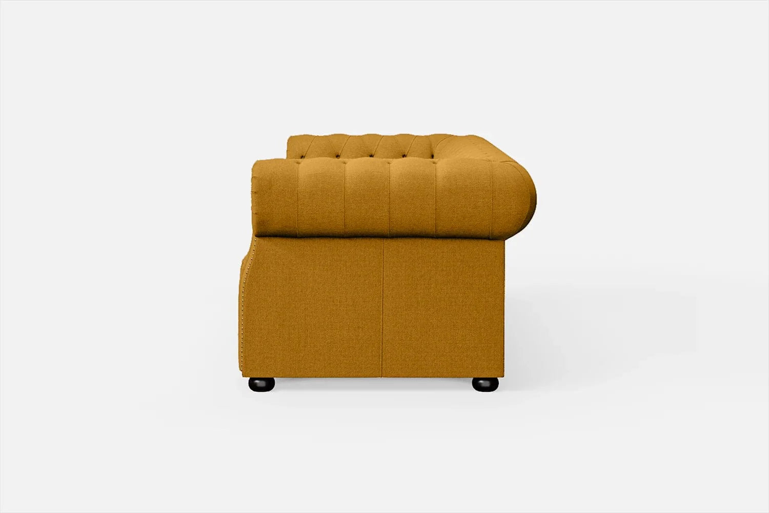Kunno Fabric Manchester 3 Seater Sofa In Bold Yellow Colour - Febonic Living