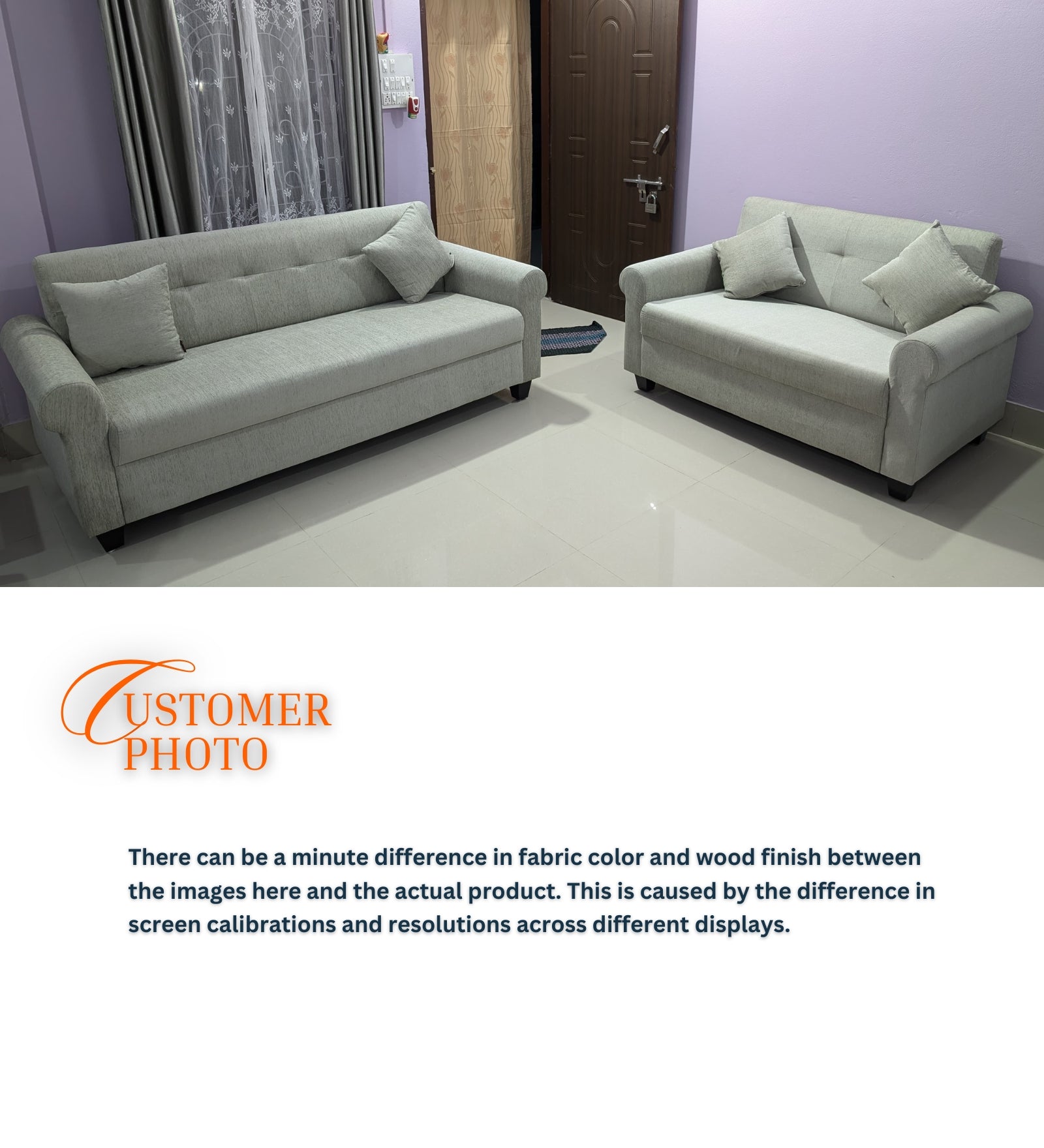 Derado Fabric 1 Seater Sofa In Ash Grey Colour - Febonic Living