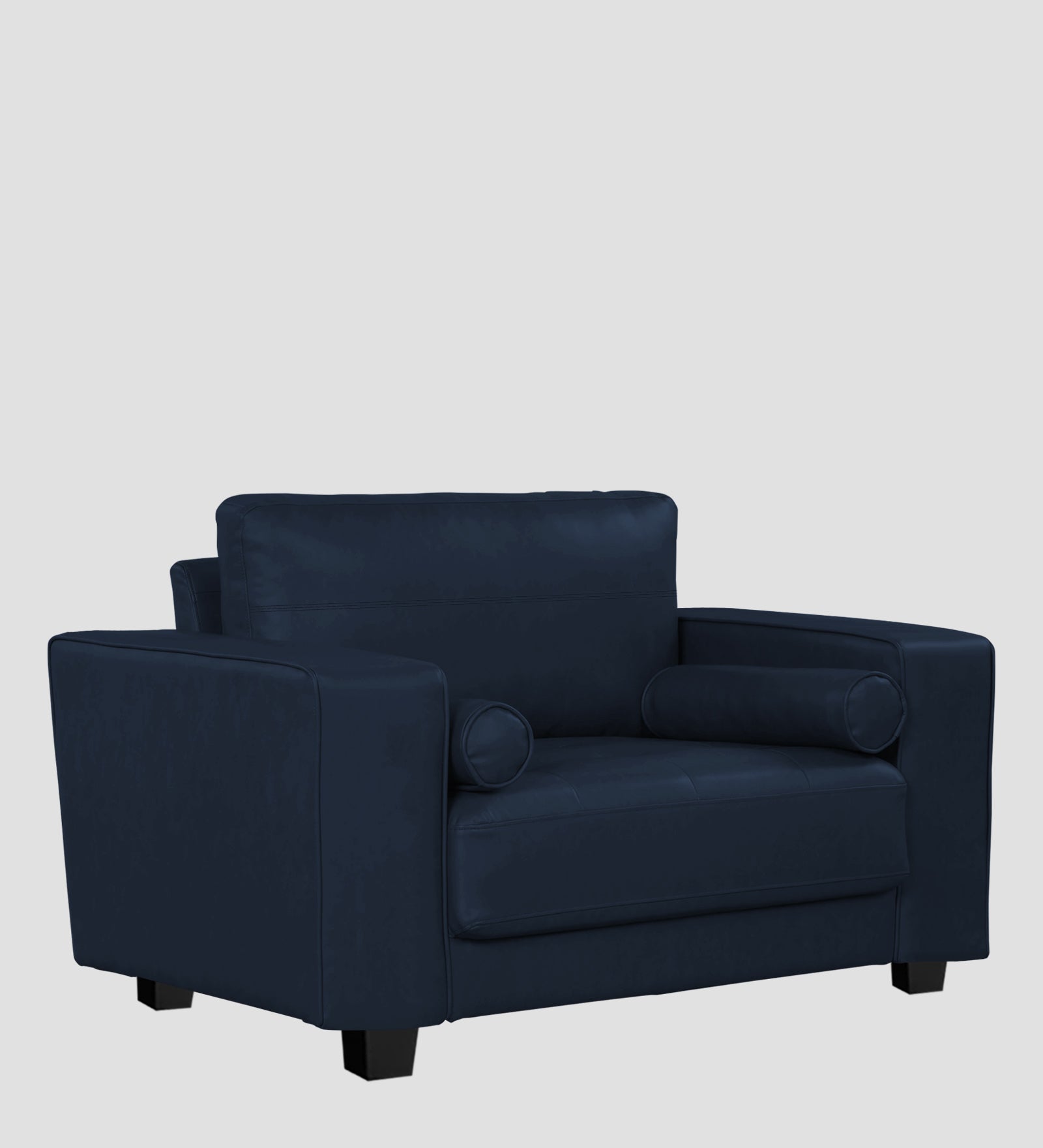 Darwin Leatherette 1 Seater Sofa In Berry Blue Colour - Febonic Living