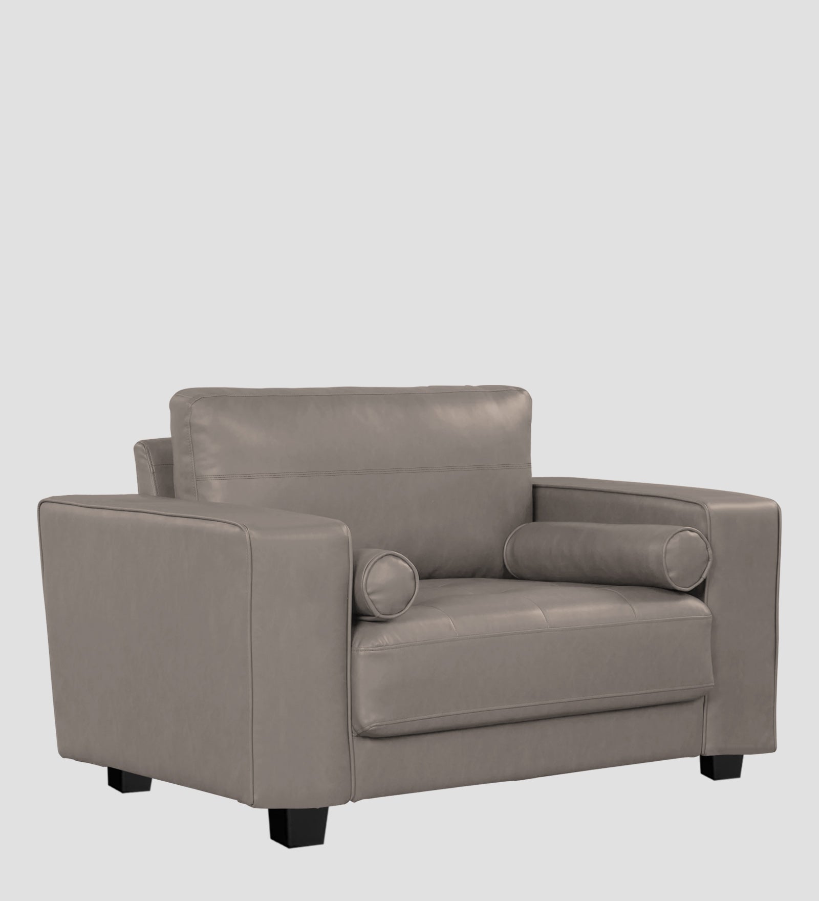 Darwin Leatherette 1 Seater Sofa In Steel Grey Colour - Febonic Living