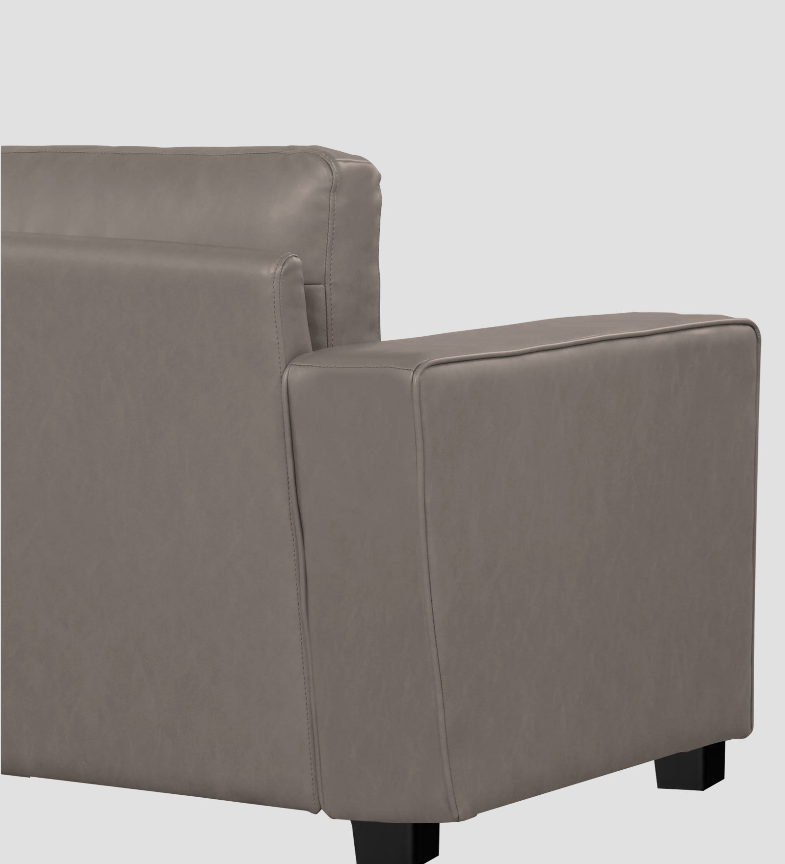 Darwin Leatherette 1 Seater Sofa In Steel Grey Colour - Febonic Living