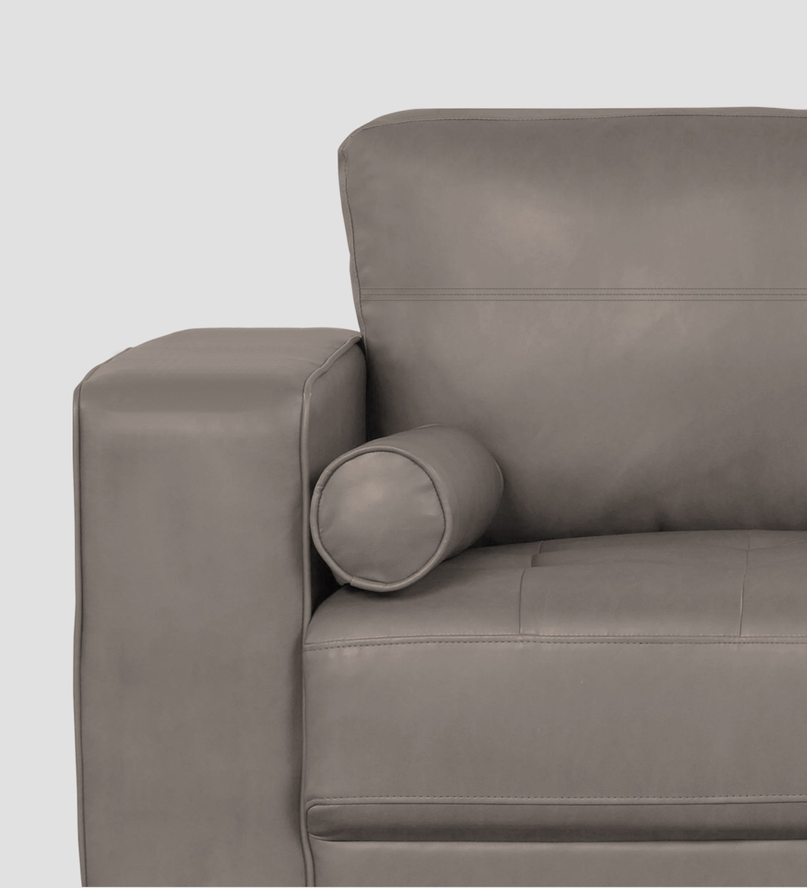 Darwin Leatherette 1 Seater Sofa In Steel Grey Colour - Febonic Living