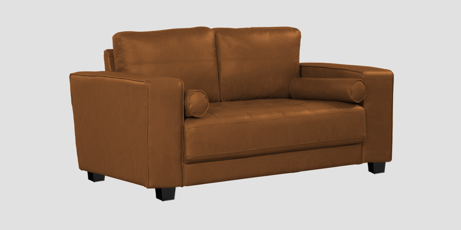 Darwin Leatherette 2 Seater Sofa In Cinnamon Brown Colour - Febonic Living