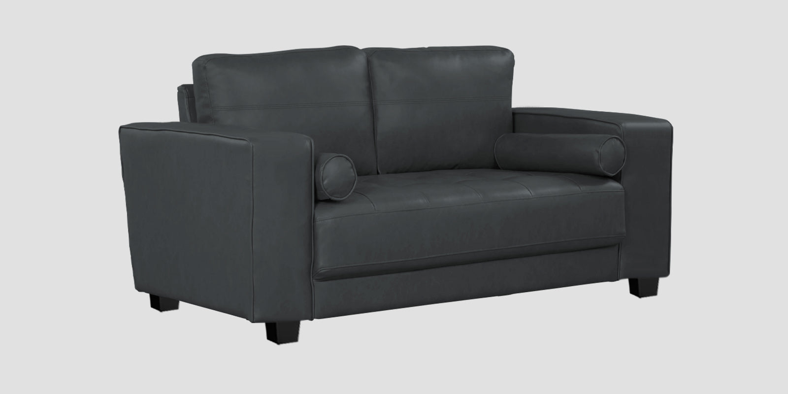 Darwin Leatherette 2 Seater Sofa In Pepper Grey Colour - Febonic Living