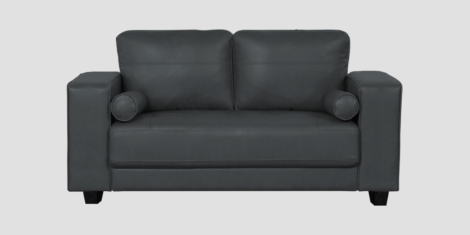 Darwin Leatherette 2 Seater Sofa In Pepper Grey Colour - Febonic Living