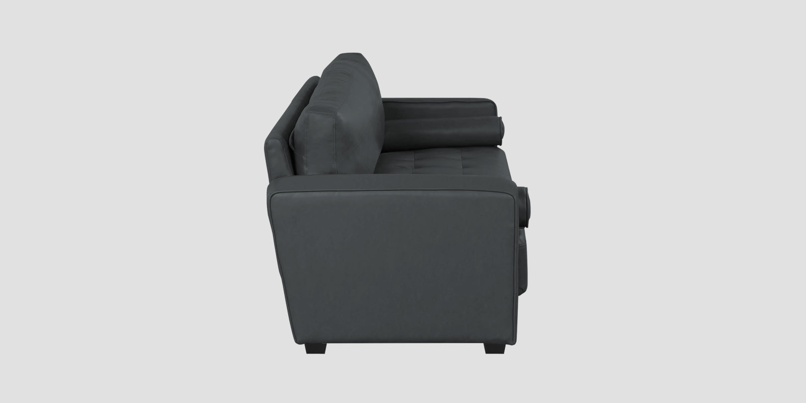 Darwin Leatherette 2 Seater Sofa In Pepper Grey Colour - Febonic Living