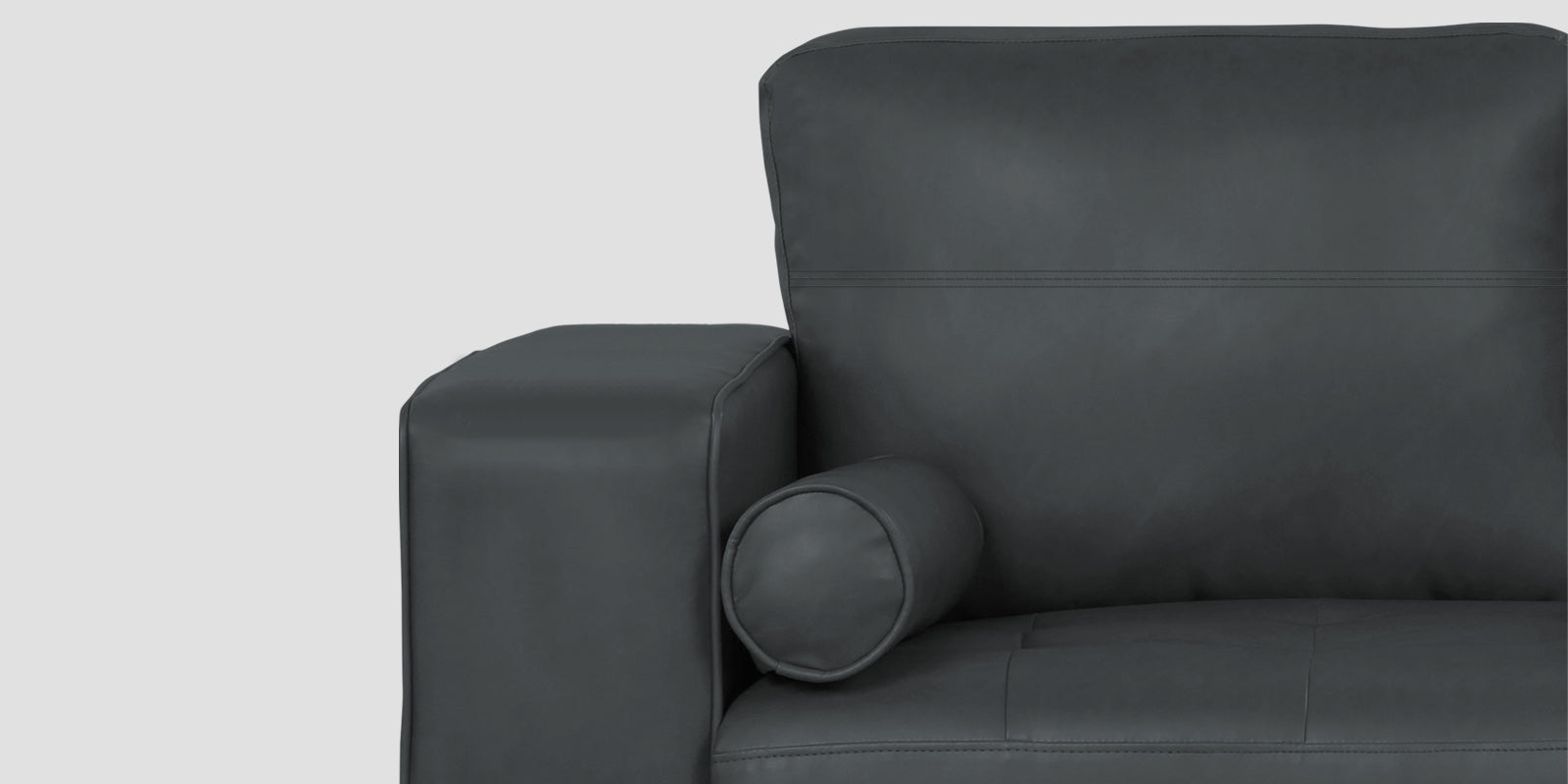 Darwin Leatherette 2 Seater Sofa In Pepper Grey Colour - Febonic Living