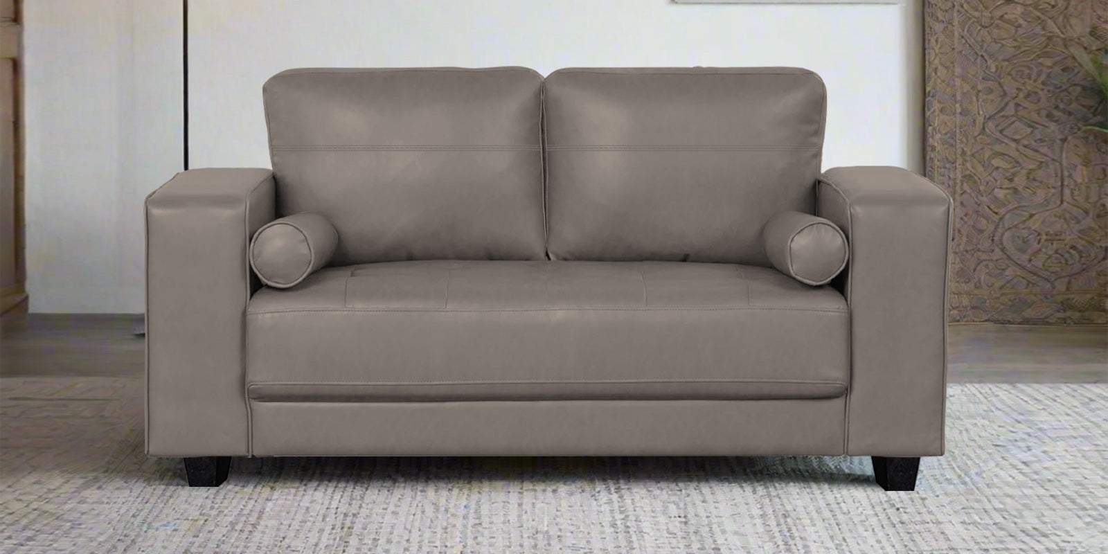 Darwin Leatherette 2 Seater Sofa In Steel Grey Colour - Febonic Living