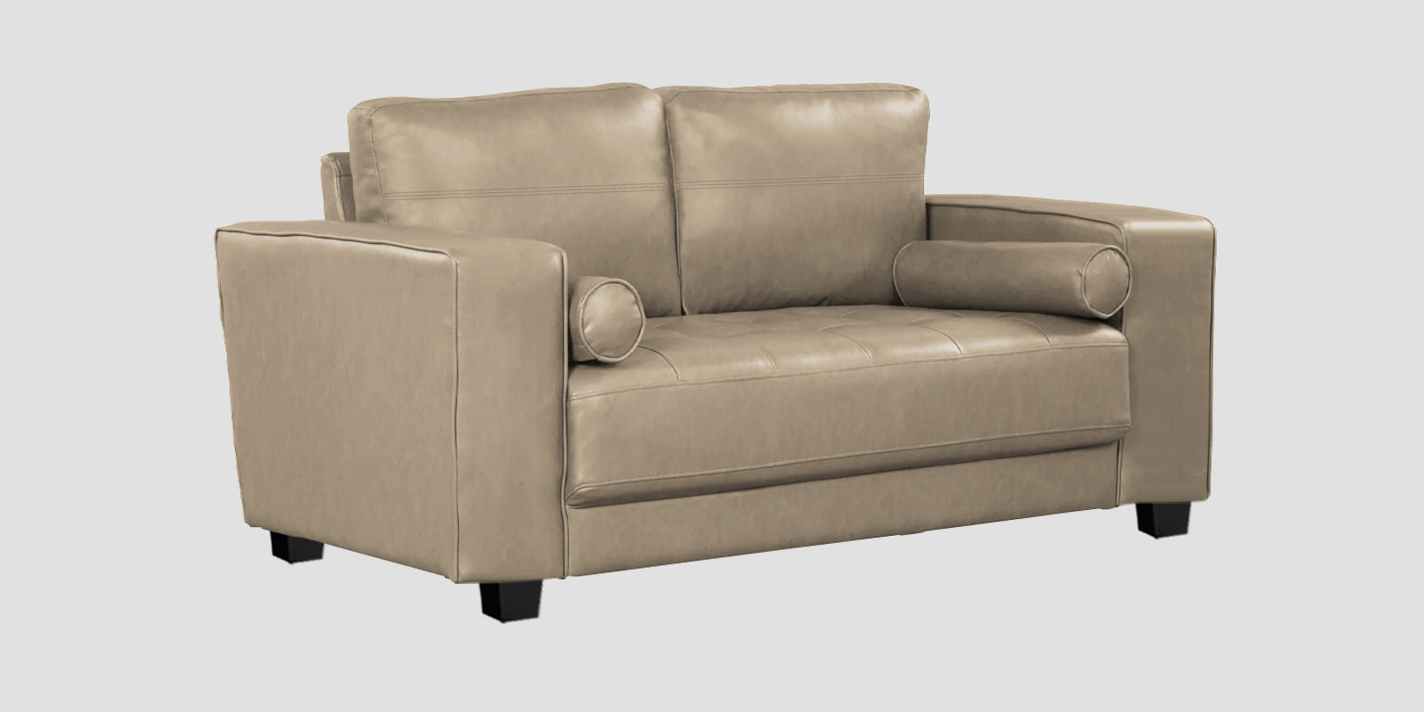 Darwin Leatherette 2 Seater Sofa In Tan Beige Colour - Febonic Living