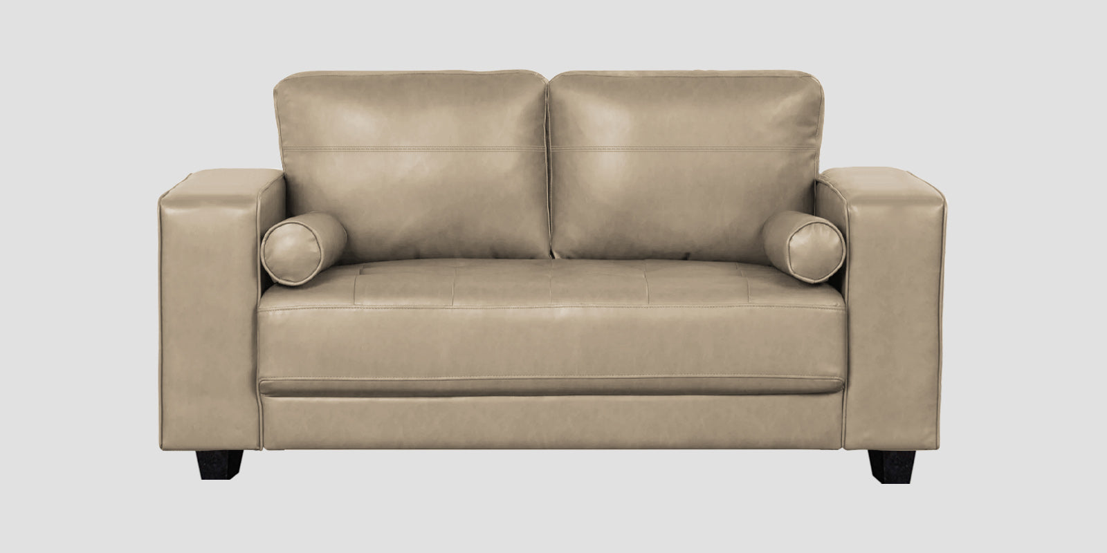Darwin Leatherette 2 Seater Sofa In Tan Beige Colour - Febonic Living