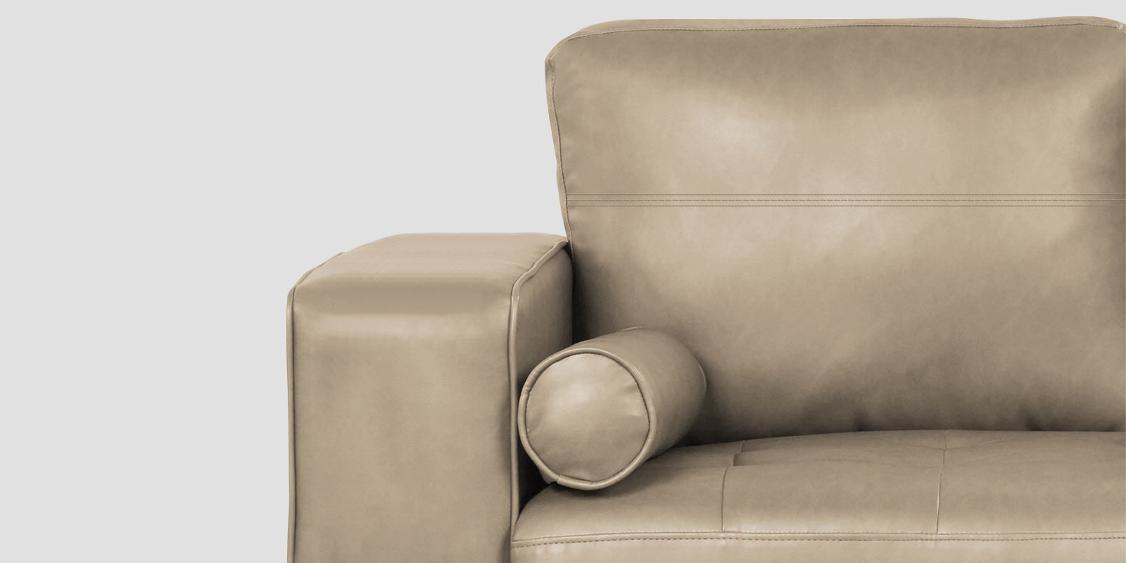 Darwin Leatherette 2 Seater Sofa In Tan Beige Colour - Febonic Living