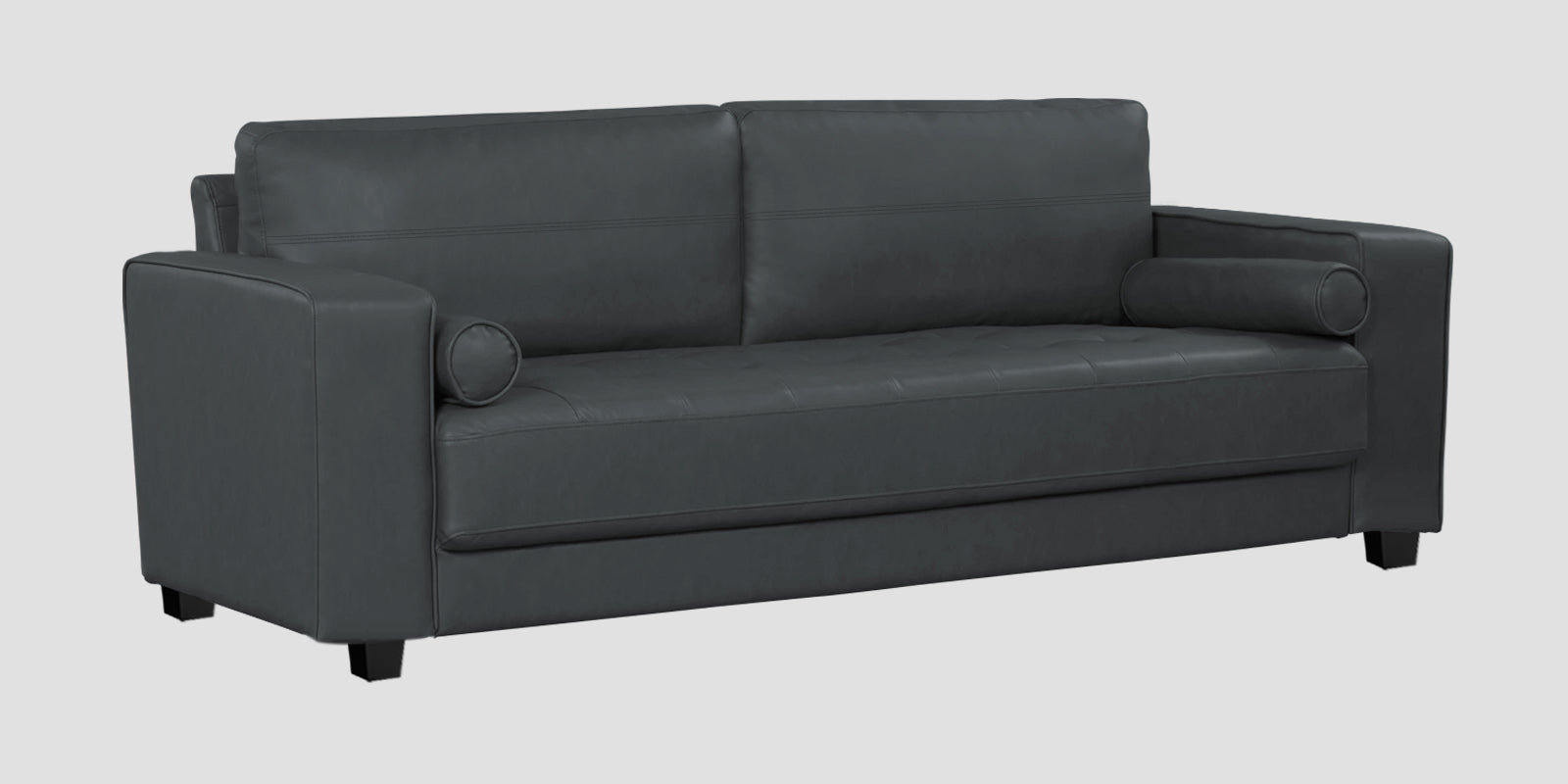 Darwin Leatherette 3 Seater Sofa In Pepper Grey Colour - Febonic Living