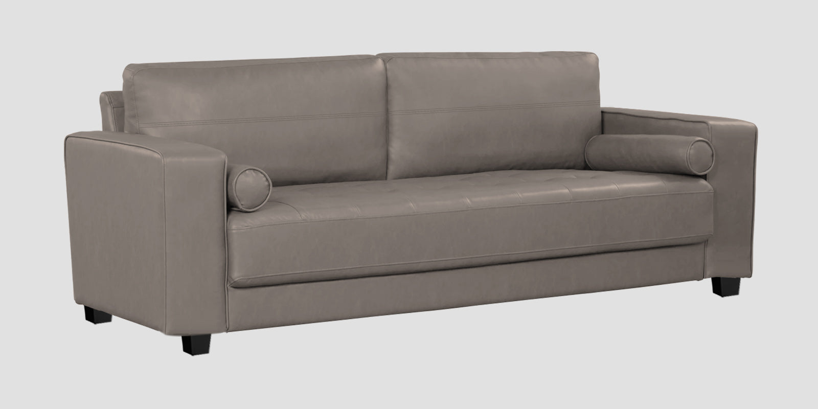 Darwin Leatherette 3 Seater Sofa In Steel Grey Colour - Febonic Living