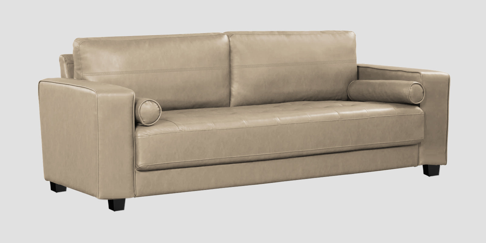 Darwin Leatherette 3 Seater Sofa In Tan Beige Colour - Febonic Living