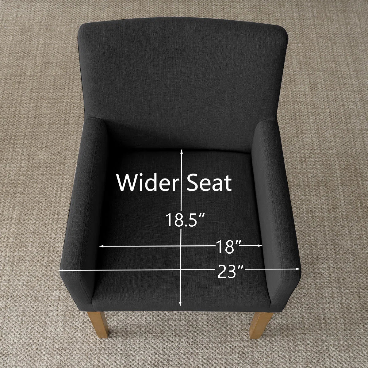 Dante Fabric Dining Chair In Chalk Grey Colour (Set of 2)