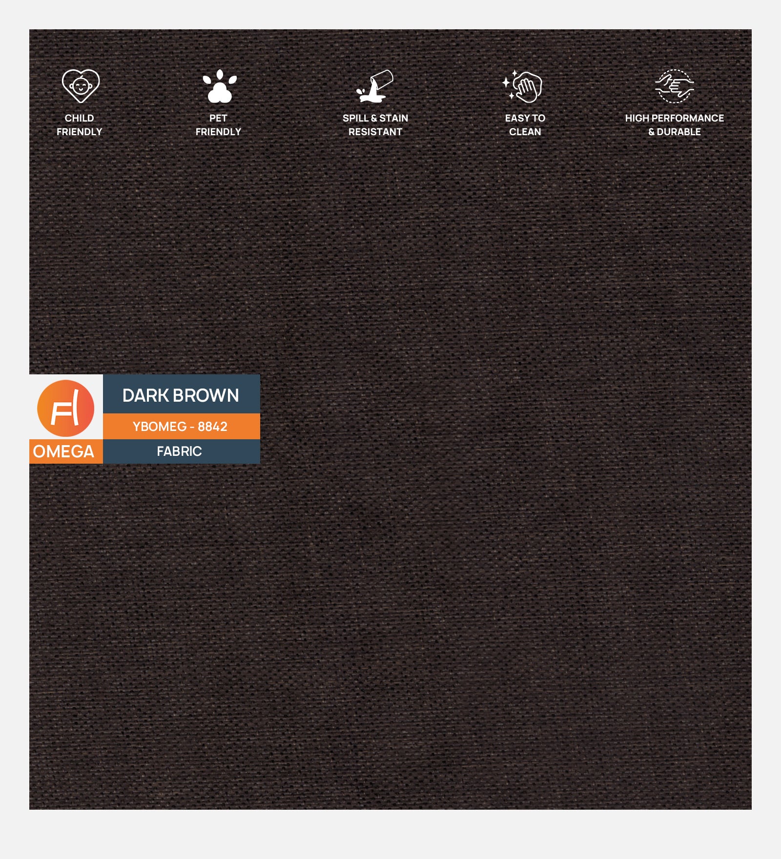 Ribby Fabric 1 Seater Sofa In Dark Brown Colour - Febonic Living