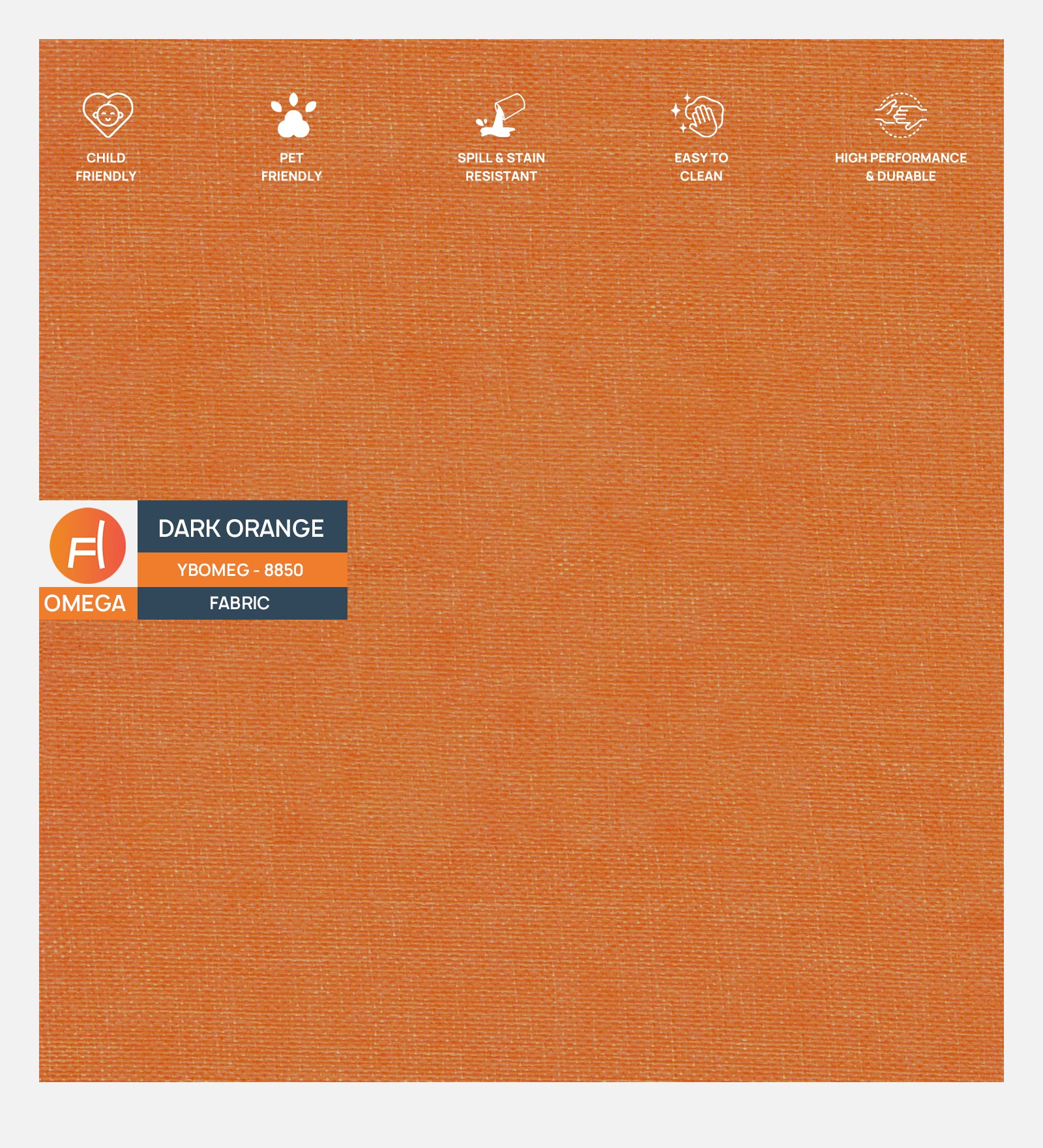 Ribby Fabric 1 Seater Sofa In Dark Orange Colour - Febonic Living