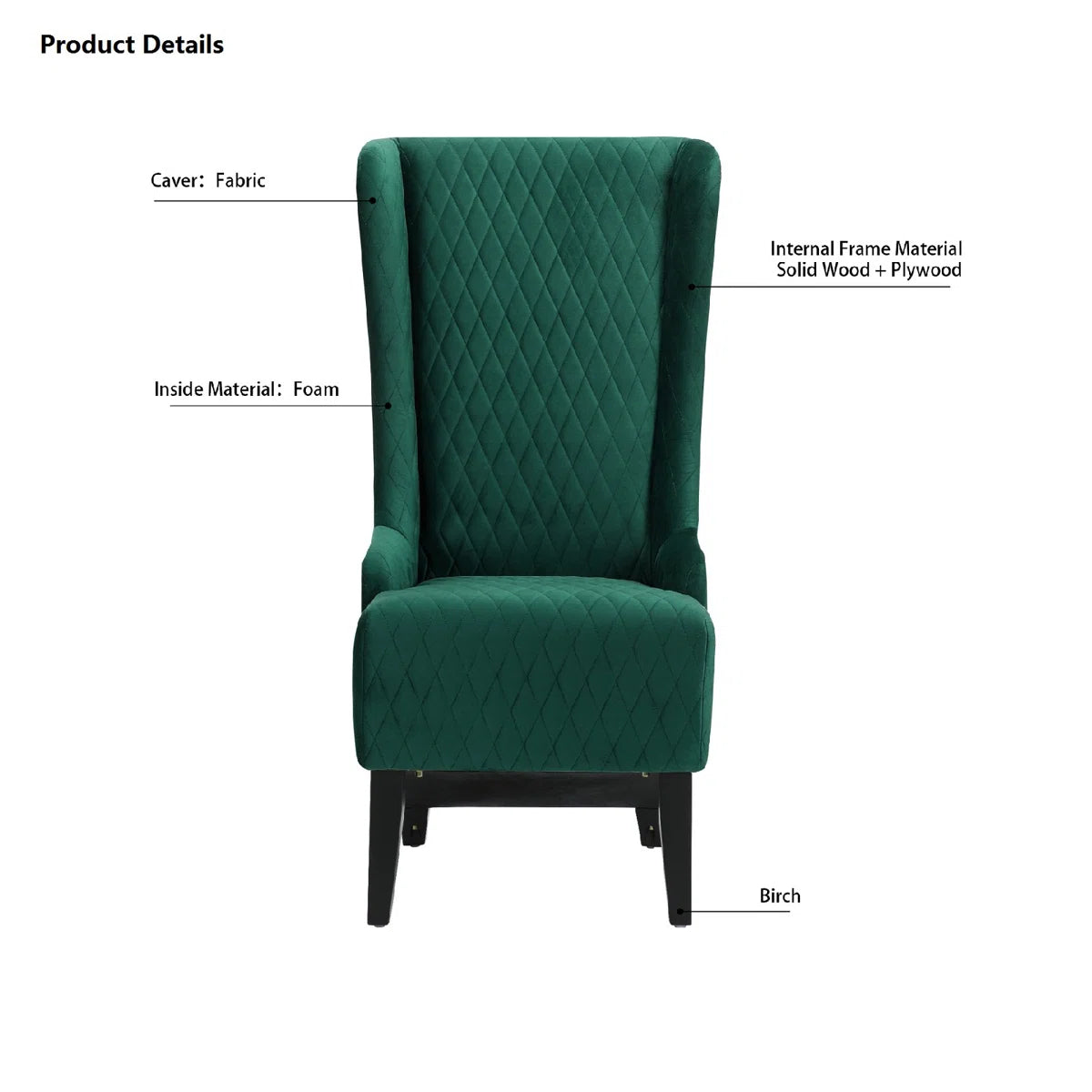 Devon Quilted Accent Chair in Teal Green Colour