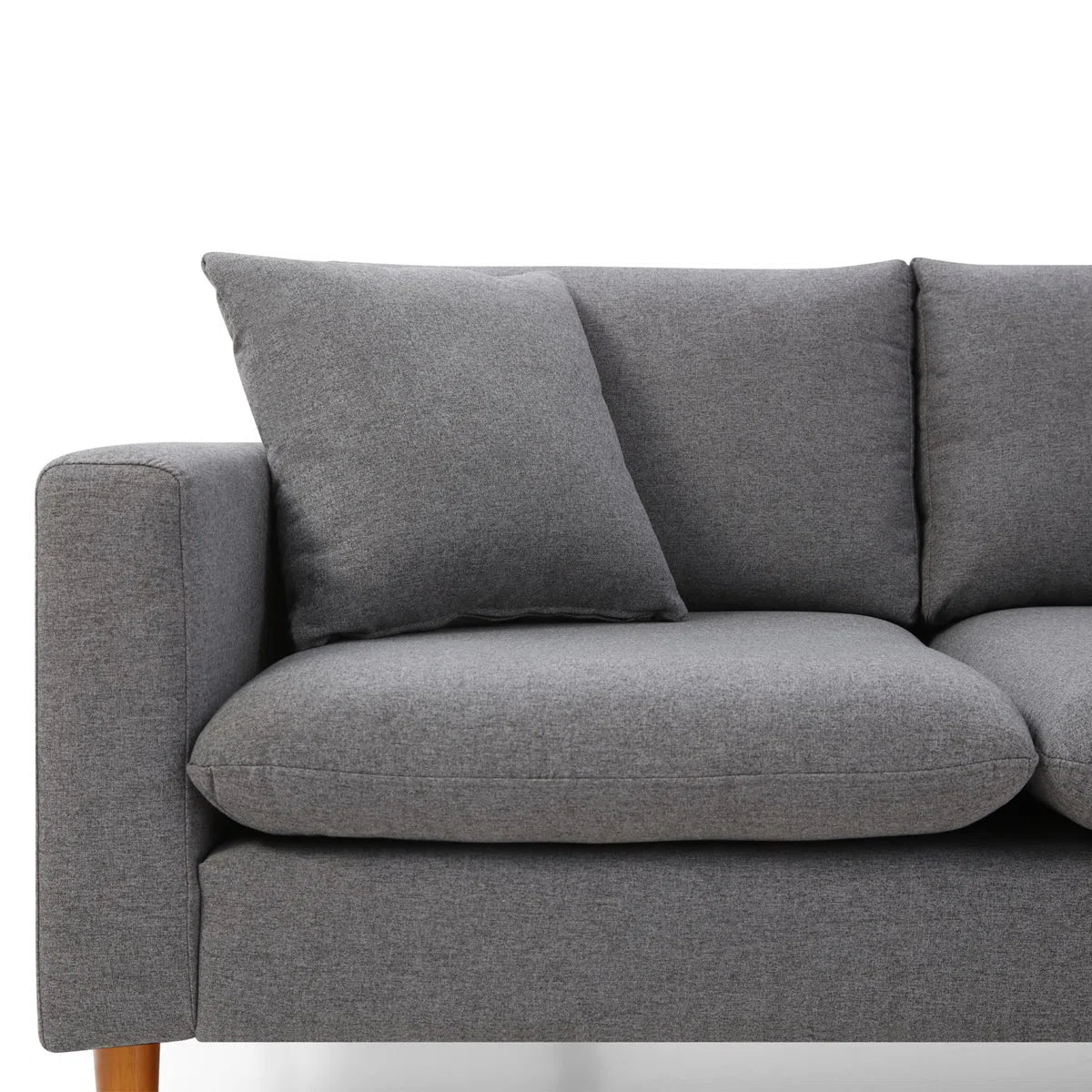 Declan Fabric RHS Sectional Sofa (2+Lounger) In Nimbus Grey Colour