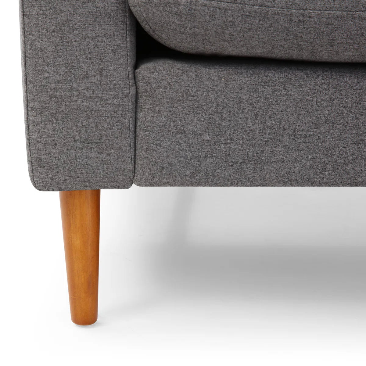 Declan Fabric RHS Sectional Sofa (2+Lounger) In Nimbus Grey Colour