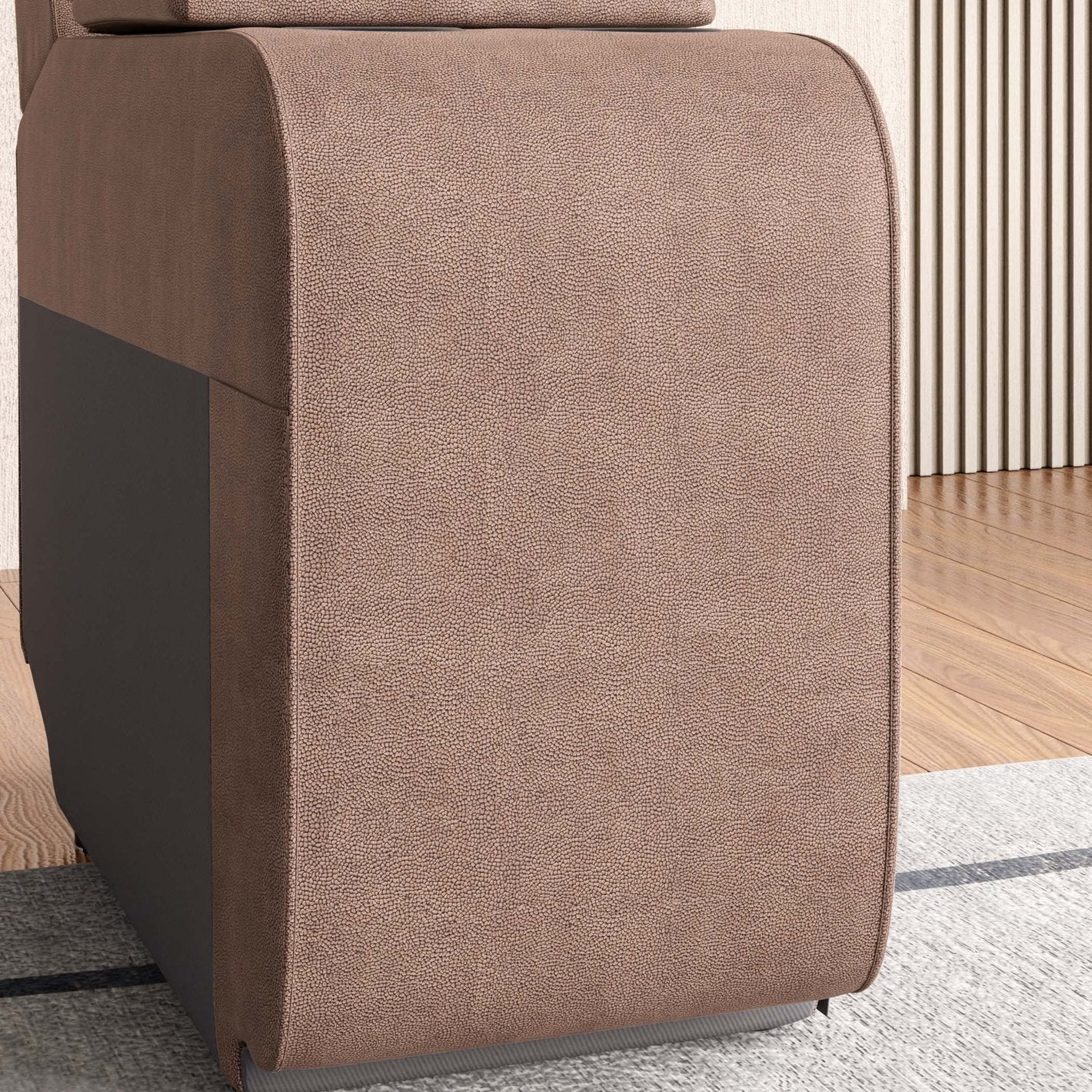 Zaria Fabric Console Table In Brown Colour - Febonic Living