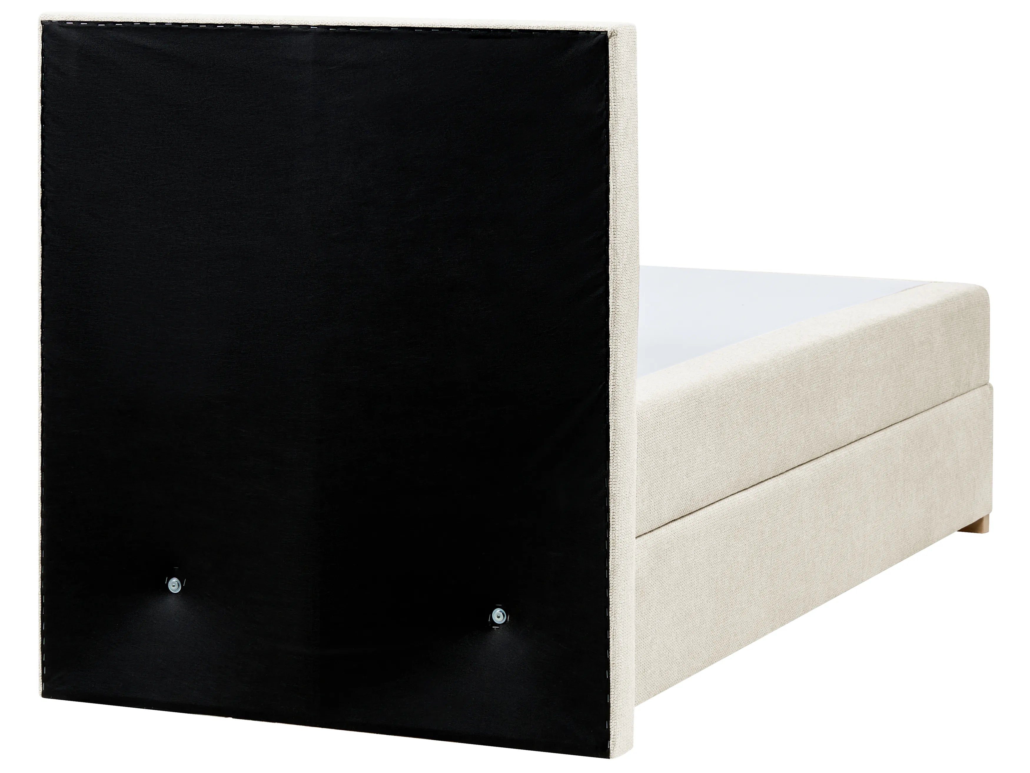 Dilwa Fabric Upholstered Single Size Bed In Ivory Cream Colour - Febonic Living