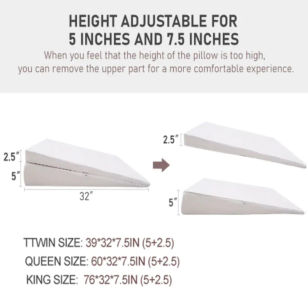 Maple Adjustable Headboard Wegde Pillow With Washable Cover - Febonic Living