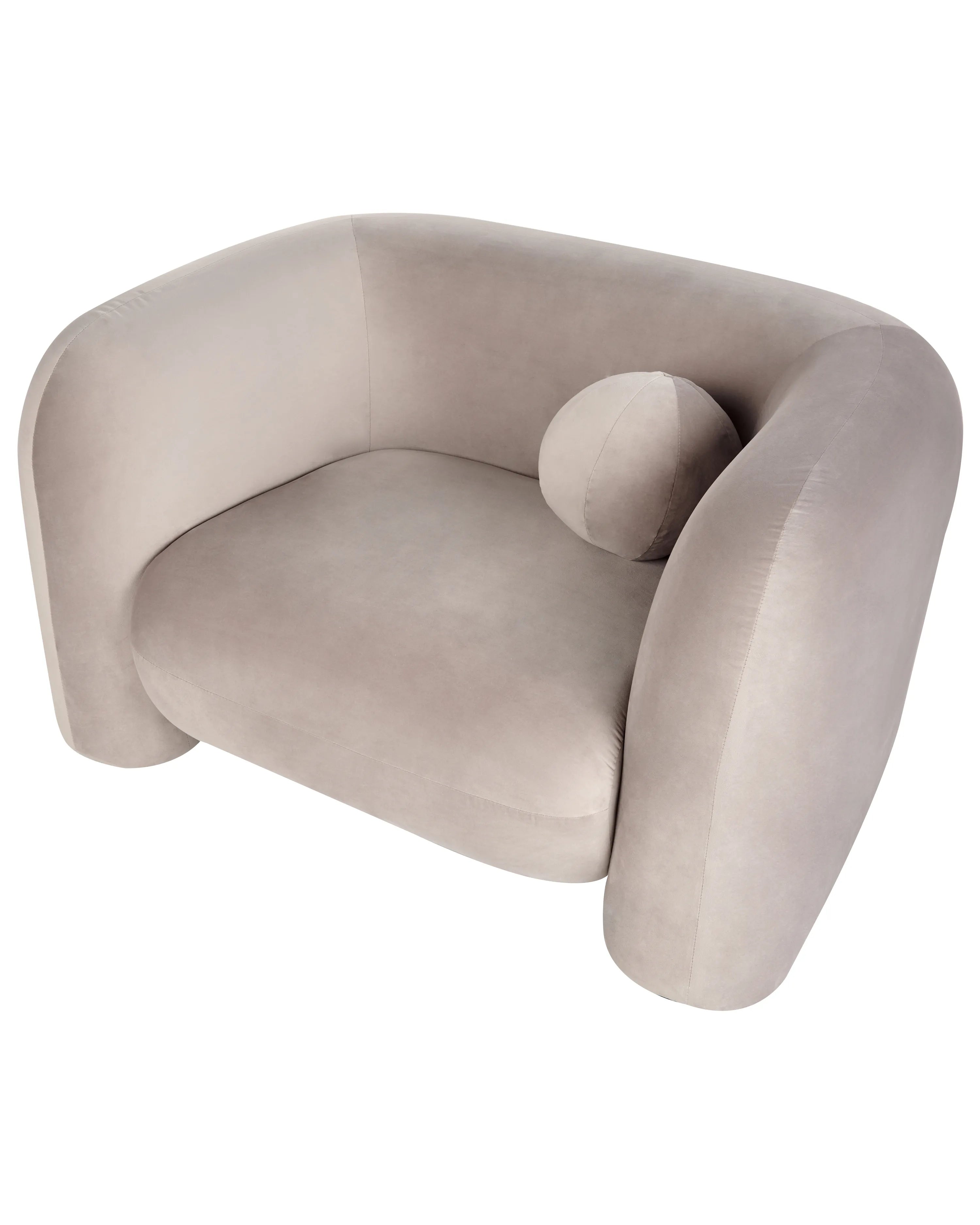 Dowen Velvet Fabric Arm Chair In Warm White Colour
