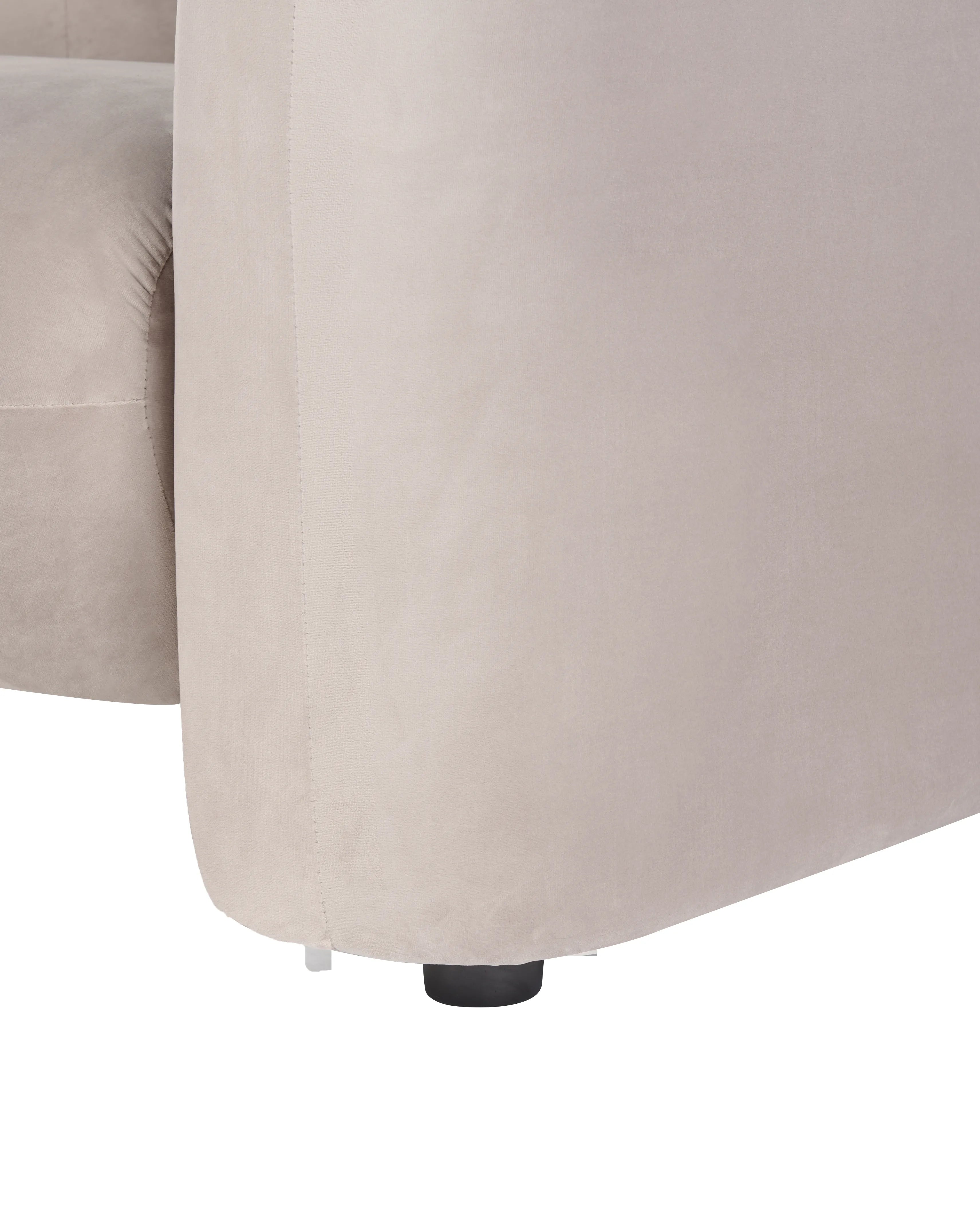 Dowen Velvet Fabric Arm Chair In Warm White Colour