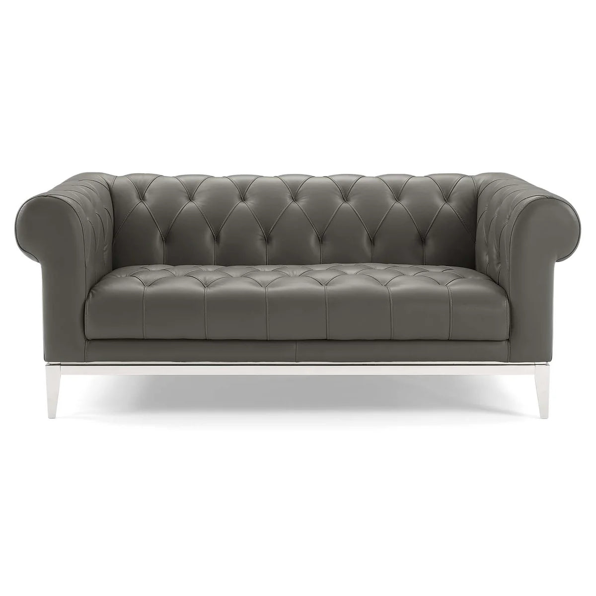 Mickey Leatherette 2 Seater Sofa In Light Grey Colour - Febonic Living