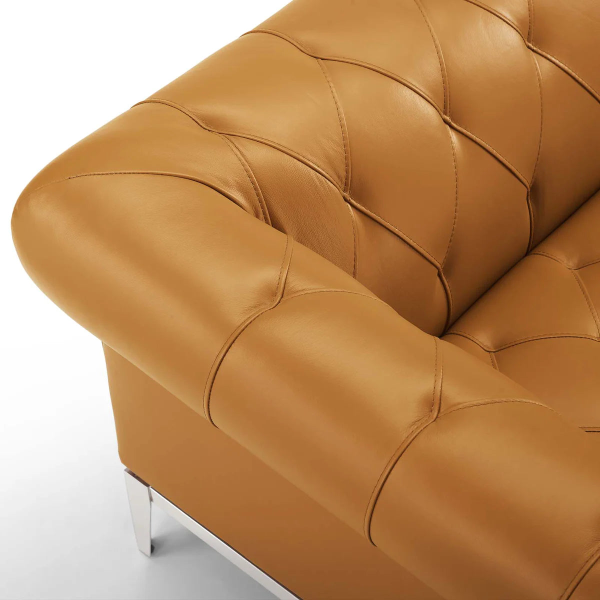 Mickey Leatherette 2 Seater Sofa In Royal Orange Colour - Febonic Living