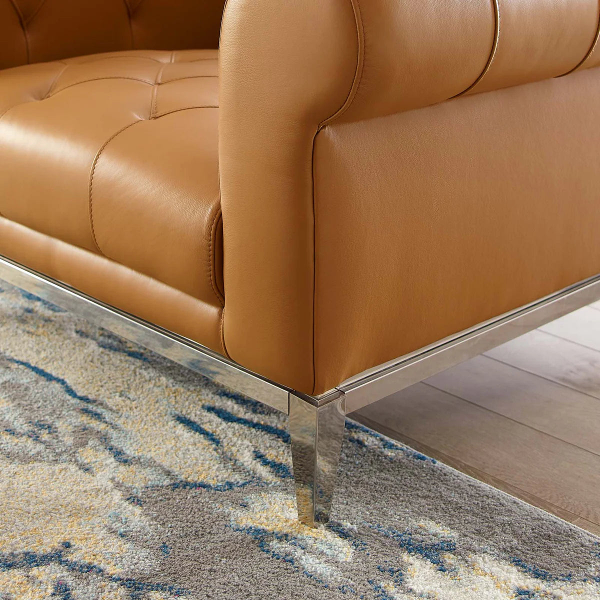 Mickey Leatherette 1 Seater Sofa In Royal Orange Colour - Febonic Living