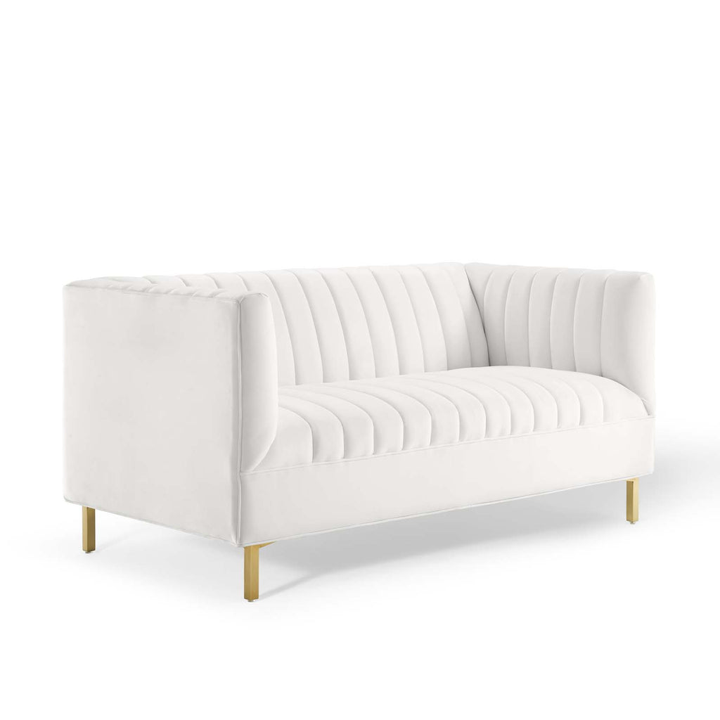 Shift Velvet 2 Seater Sofa In Warm White Colour - Febonic Living