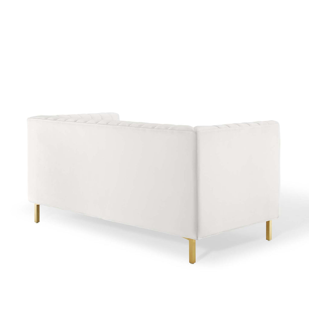 Shift Velvet 2 Seater Sofa In Warm White Colour - Febonic Living
