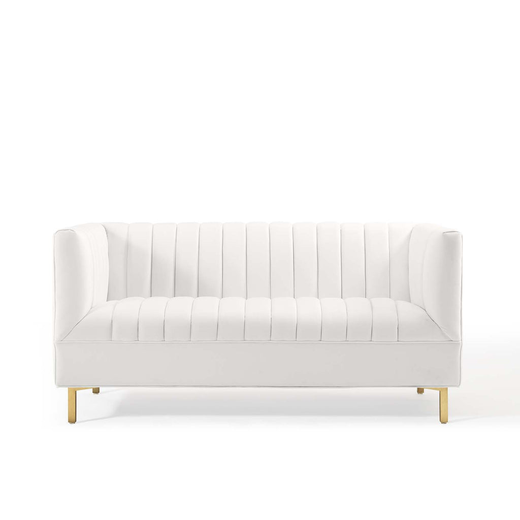 Shift Velvet 2 Seater Sofa In Warm White Colour - Febonic Living