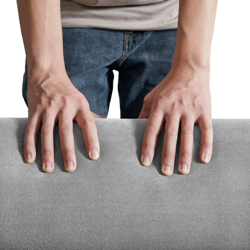 Aster Velvet 3 Seater Convertible Sofa Cum Bed In Concrete Grey Colour - Febonic Living