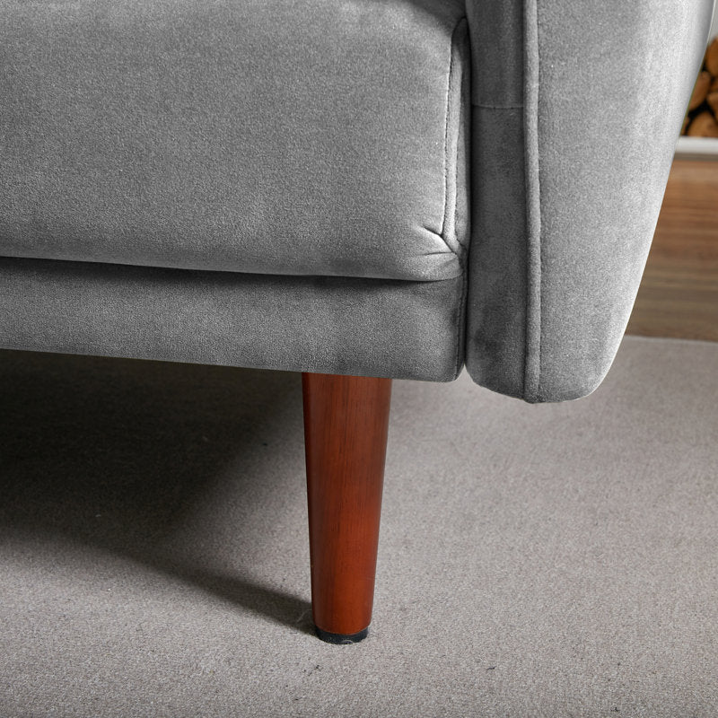 Aster Velvet 3 Seater Convertible Sofa Cum Bed In Concrete Grey Colour - Febonic Living