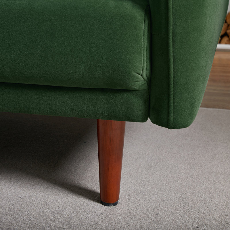 Aster Velvet 3 Seater Convertible Sofa Cum Bed In Amazon Green Colour - Febonic Living