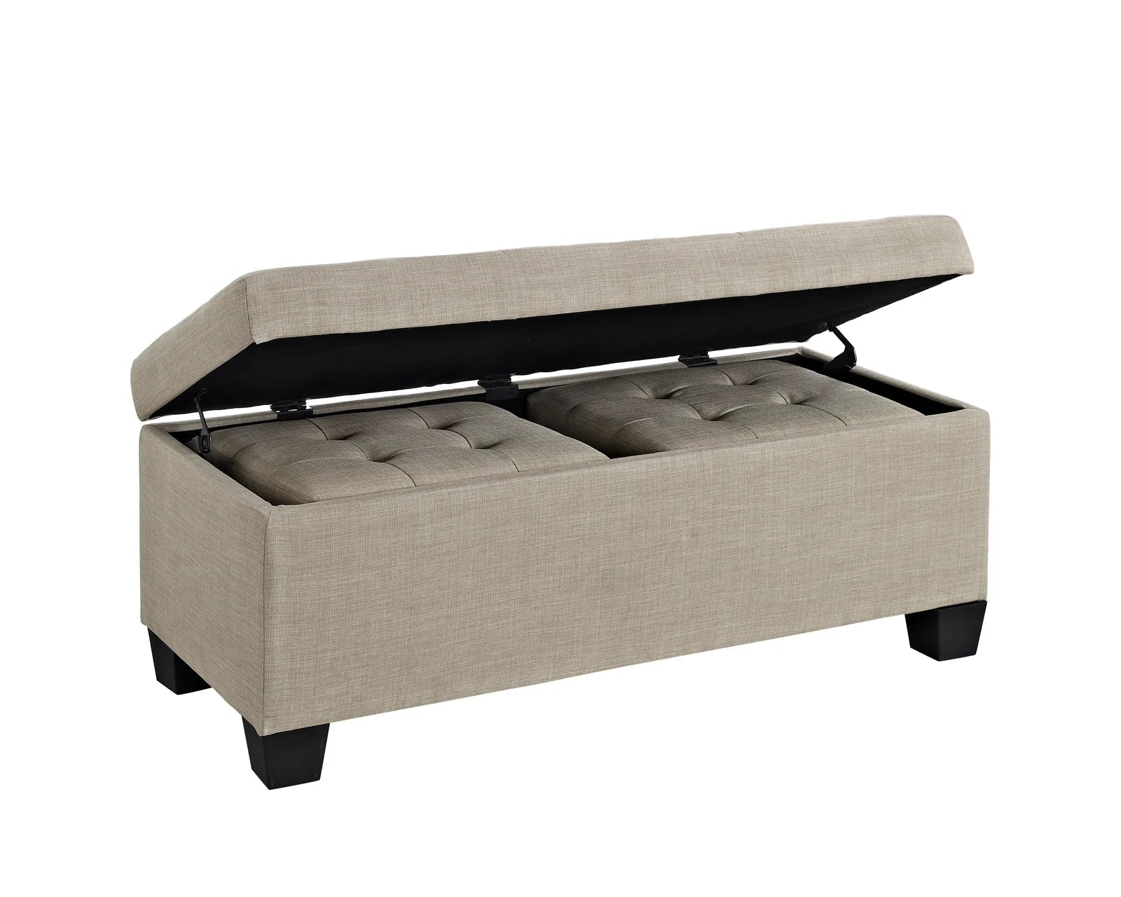 Milly Fabric Ottoman In Ash Grey Colour With Storage - Febonic Living
