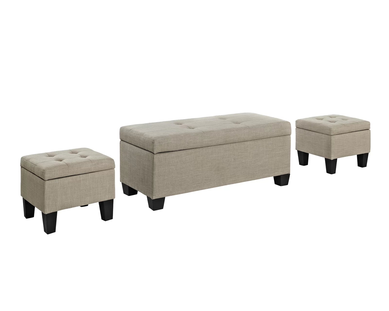 Milly Fabric Ottoman In Ash Grey Colour With Storage - Febonic Living