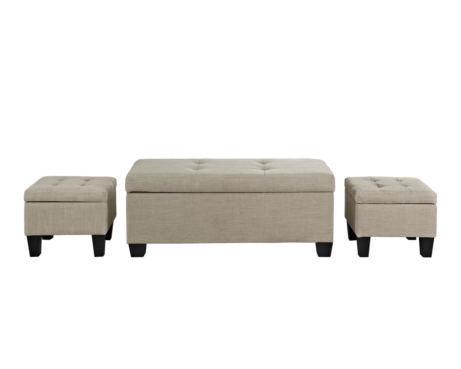 Milly Fabric Ottoman In Ash Grey Colour With Storage - Febonic Living