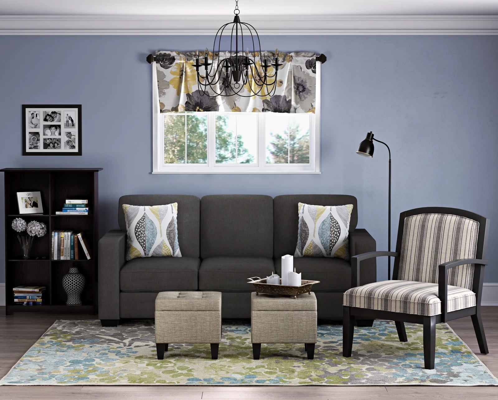 Milly Fabric Ottoman In Ash Grey Colour With Storage - Febonic Living