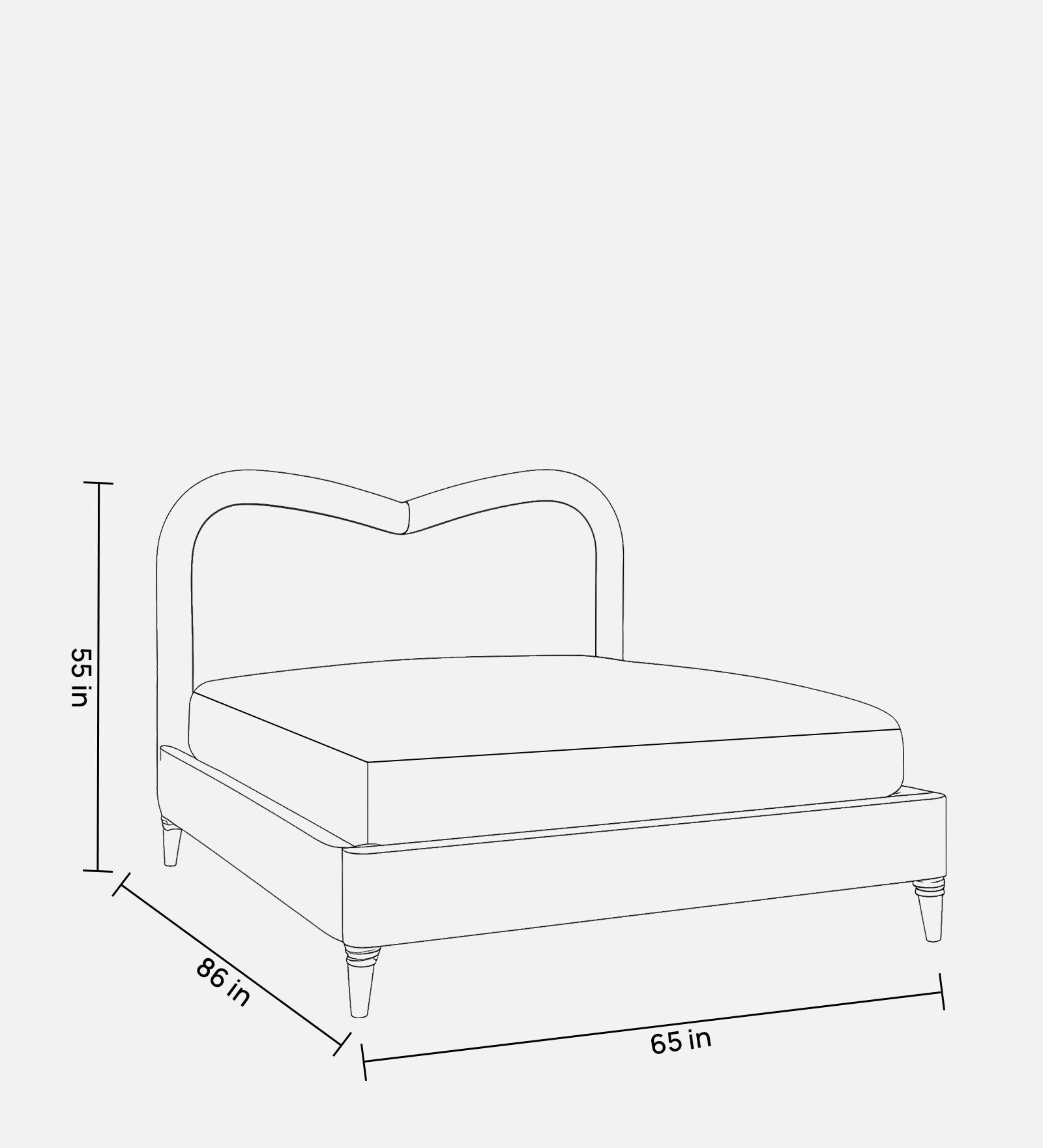 Elaris Curve Velvet Queen Size Bed - Azure Blue | Hydraulic Storage