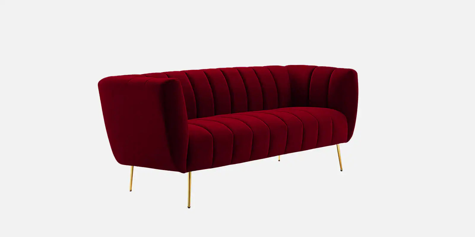 Elegant Velvet 2 Seater Sofa In Maroon Colour