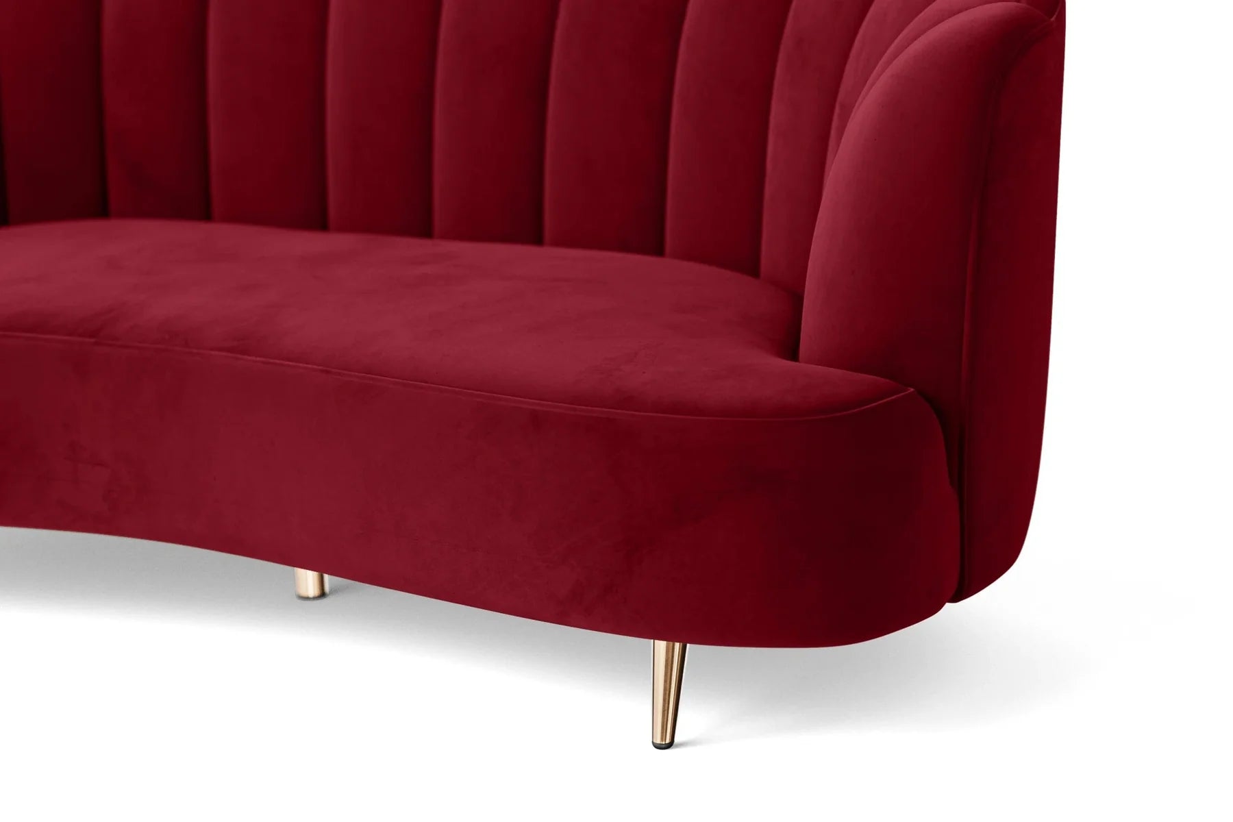 Elena Velvet 3 Seater Sofa In Cherry Red Colour - Febonic Living