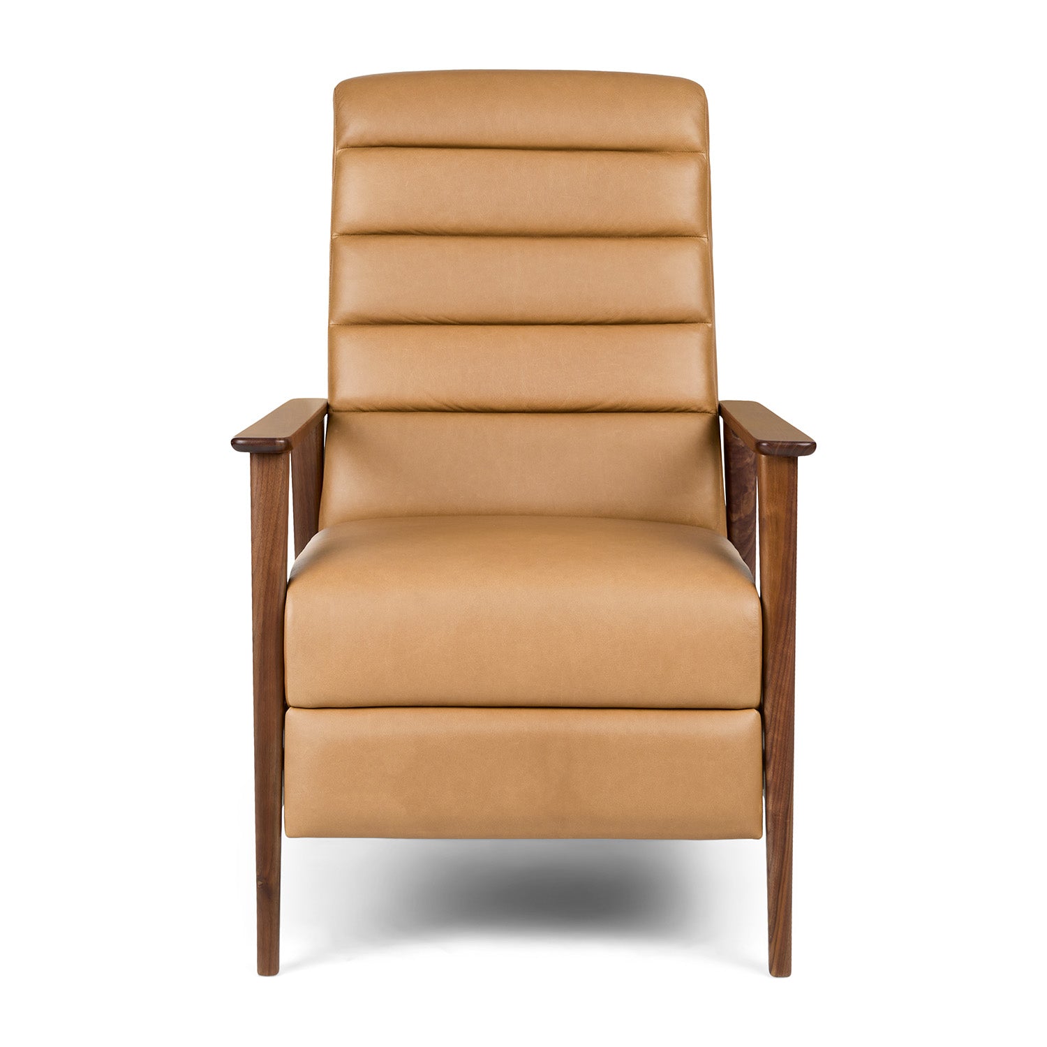 Ellow Leatherette Reclining Lounge Chair In Brown Colour - Front View by Febonic Living