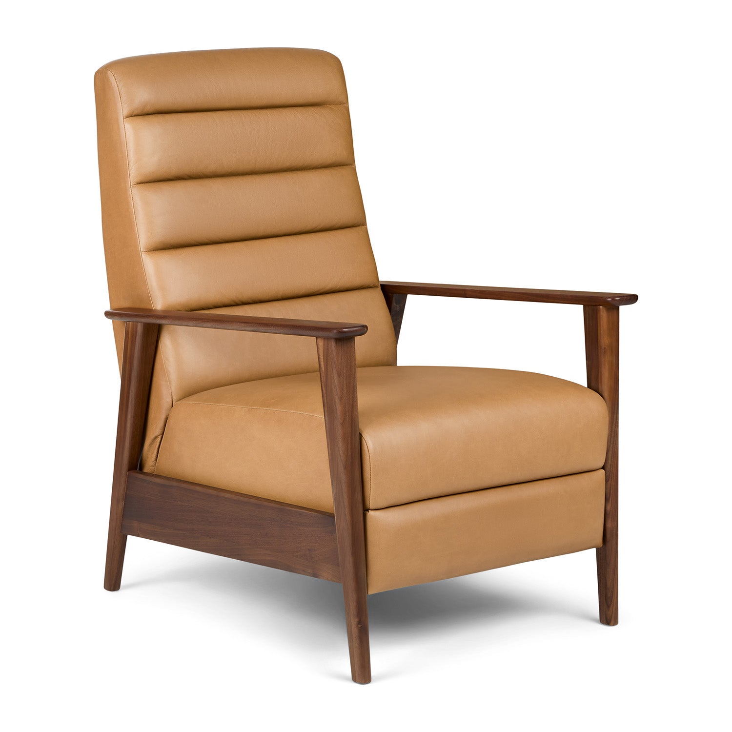 Ellow Leatherette Reclining Lounge Chair In Brown Colour - Side View by Febonic Living