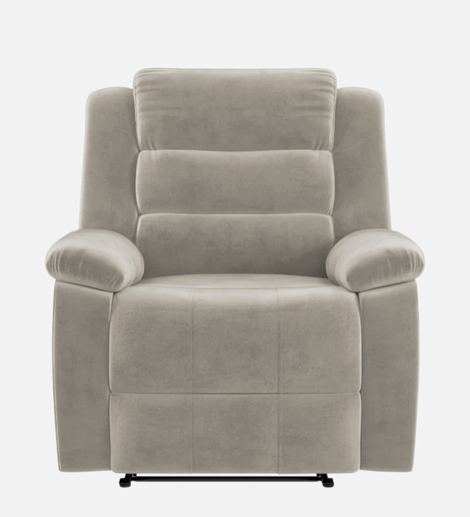 Erra 1 Seater Motorized Fabric Recliner - Ash Grey - Front View by Febonic Living