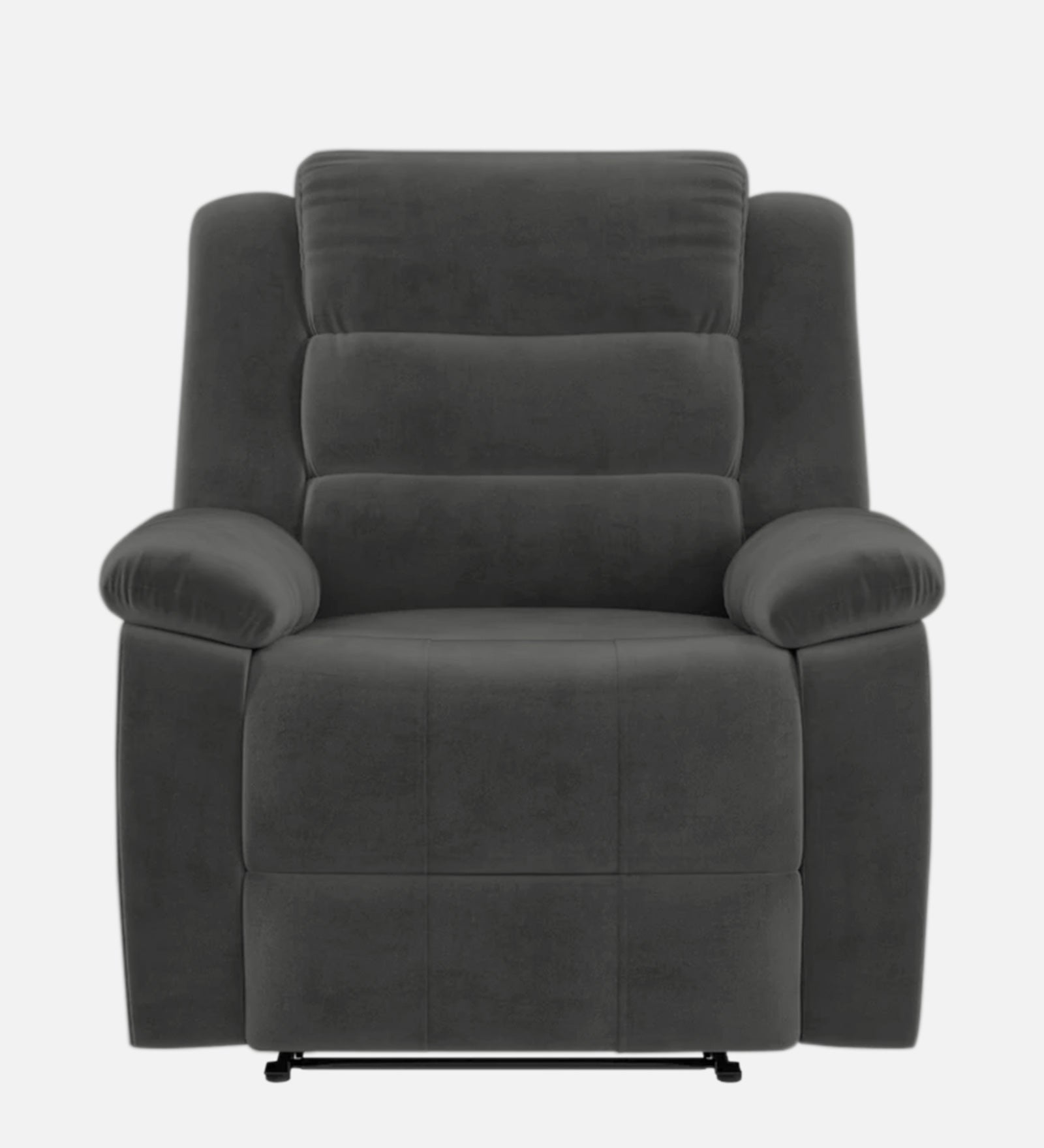Erra 1 Seater Motorized Fabric Recliner - Charcoal Grey - Front View by Febonic Living