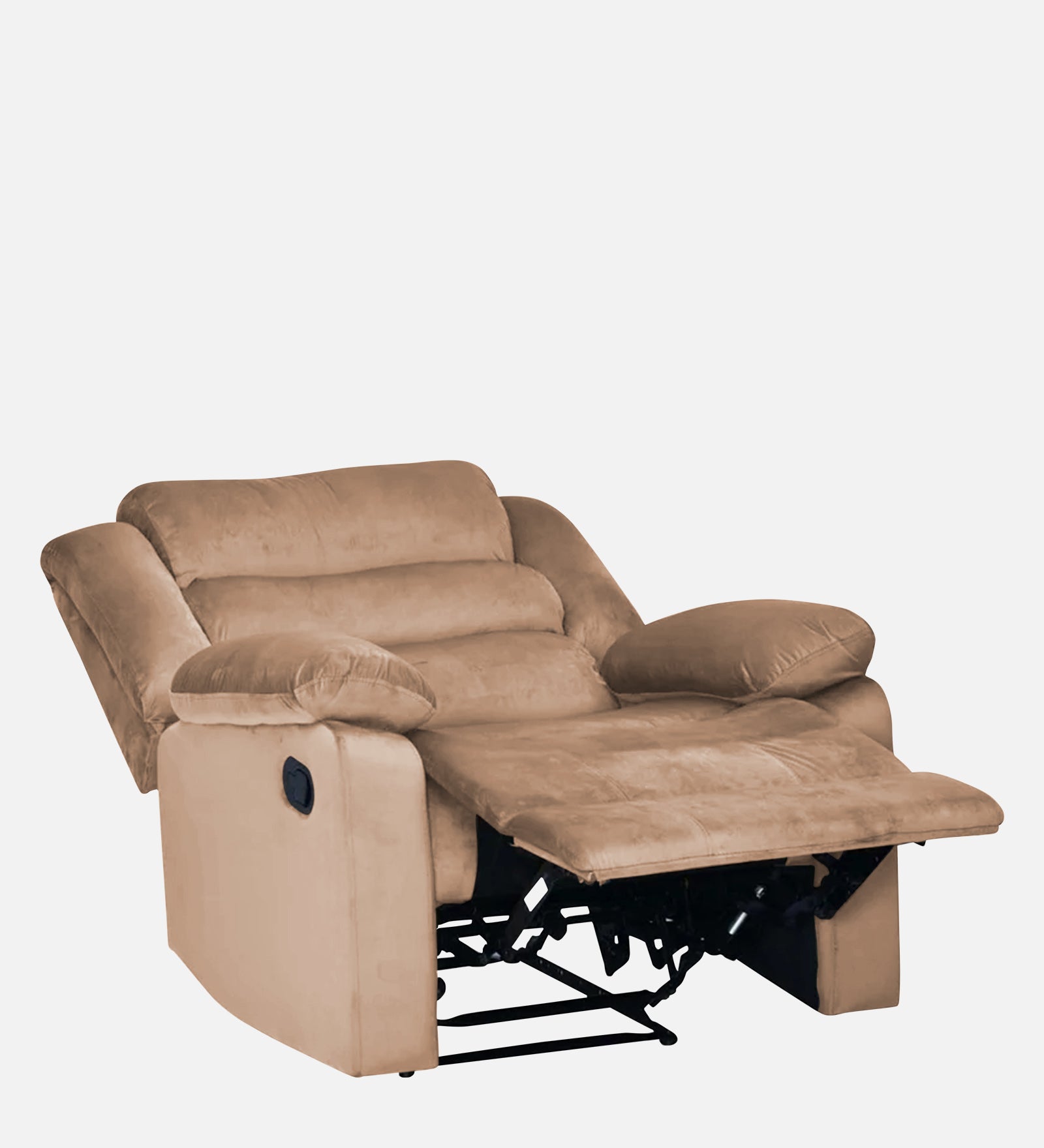 Erra 1 Seater Motorized Fabric Recliner - Cosmic Beige - Reclined View by Febonic Living